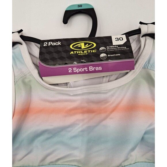 ATHLETIC WORKS 2 PACK RACERBACK SPORTS BRAS BAND SIZE 30 GIRL'S SIZE S - Picture 6 of 9